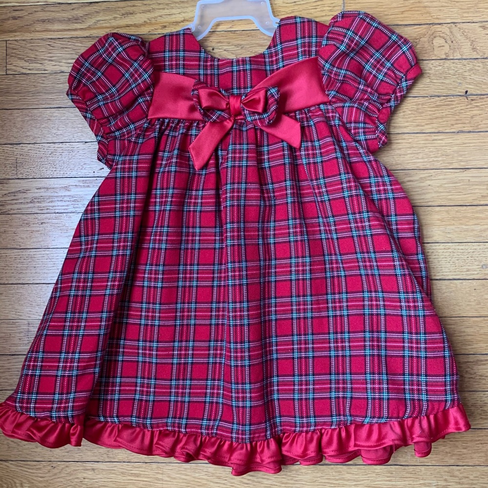 Rare Editions gently used plaid Christmas dress.